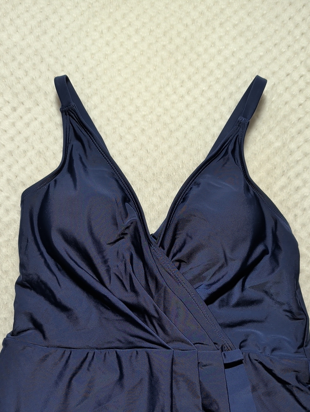 Cupshe Navy V-Neck Ruffled Swim Dress - Picture 4 of 11
